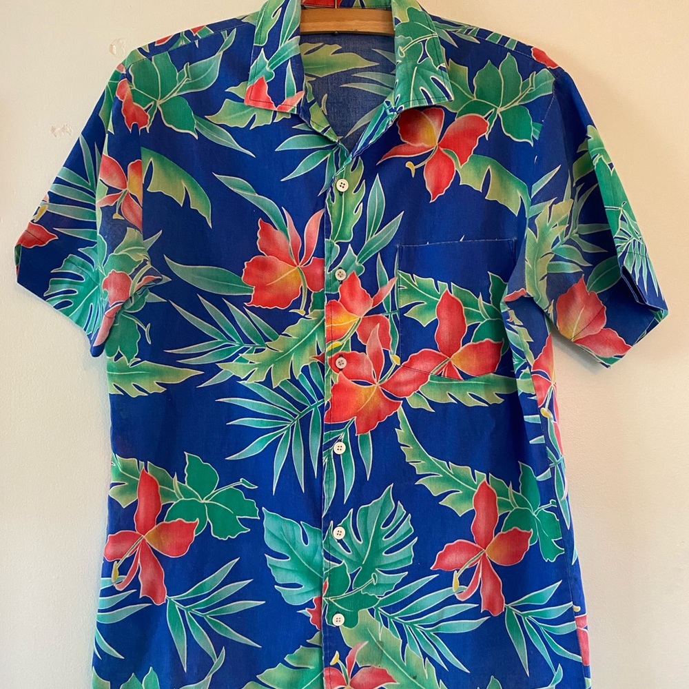 Mens Blue Floral Shirt